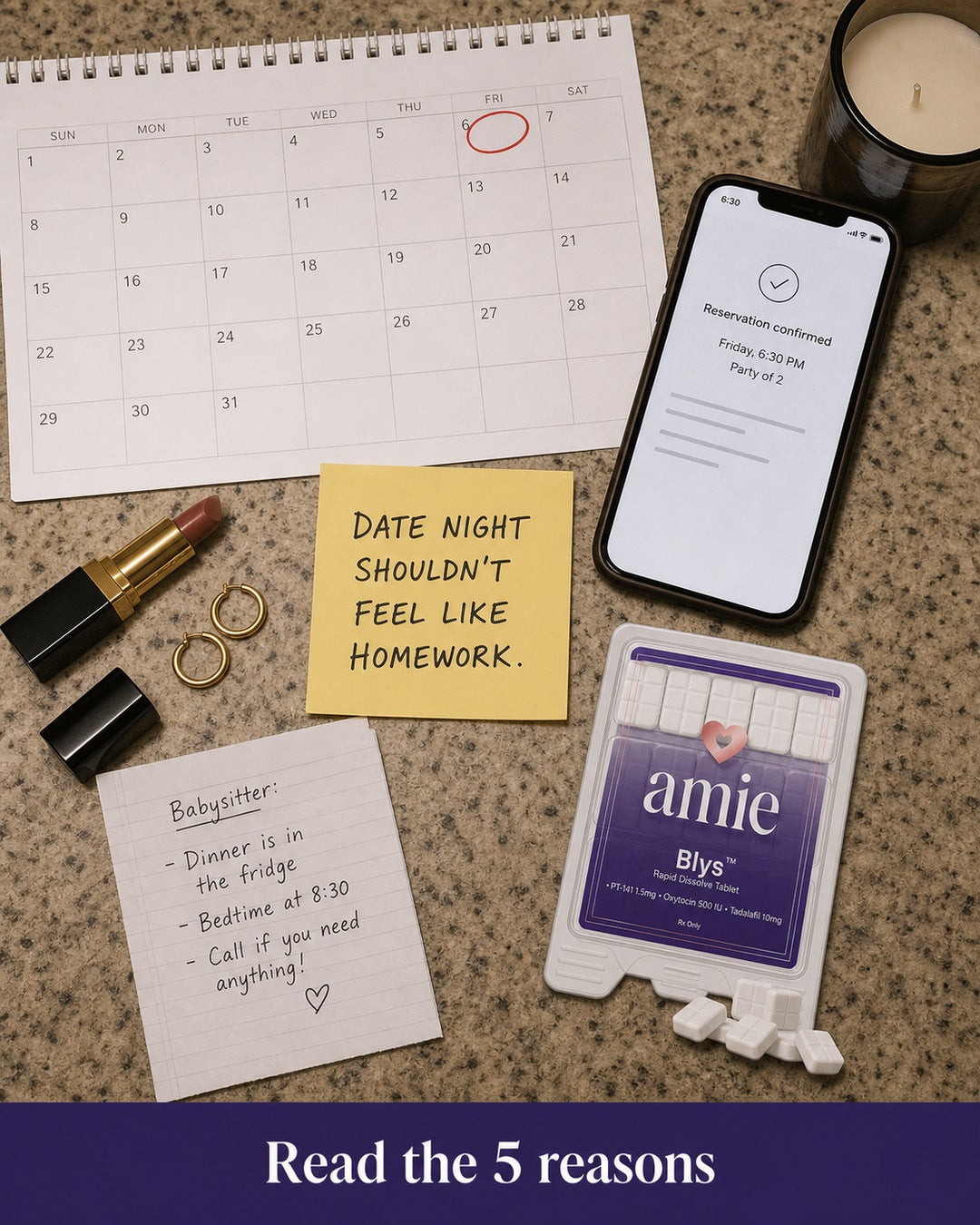 Date-night plans beside Blys by Amie